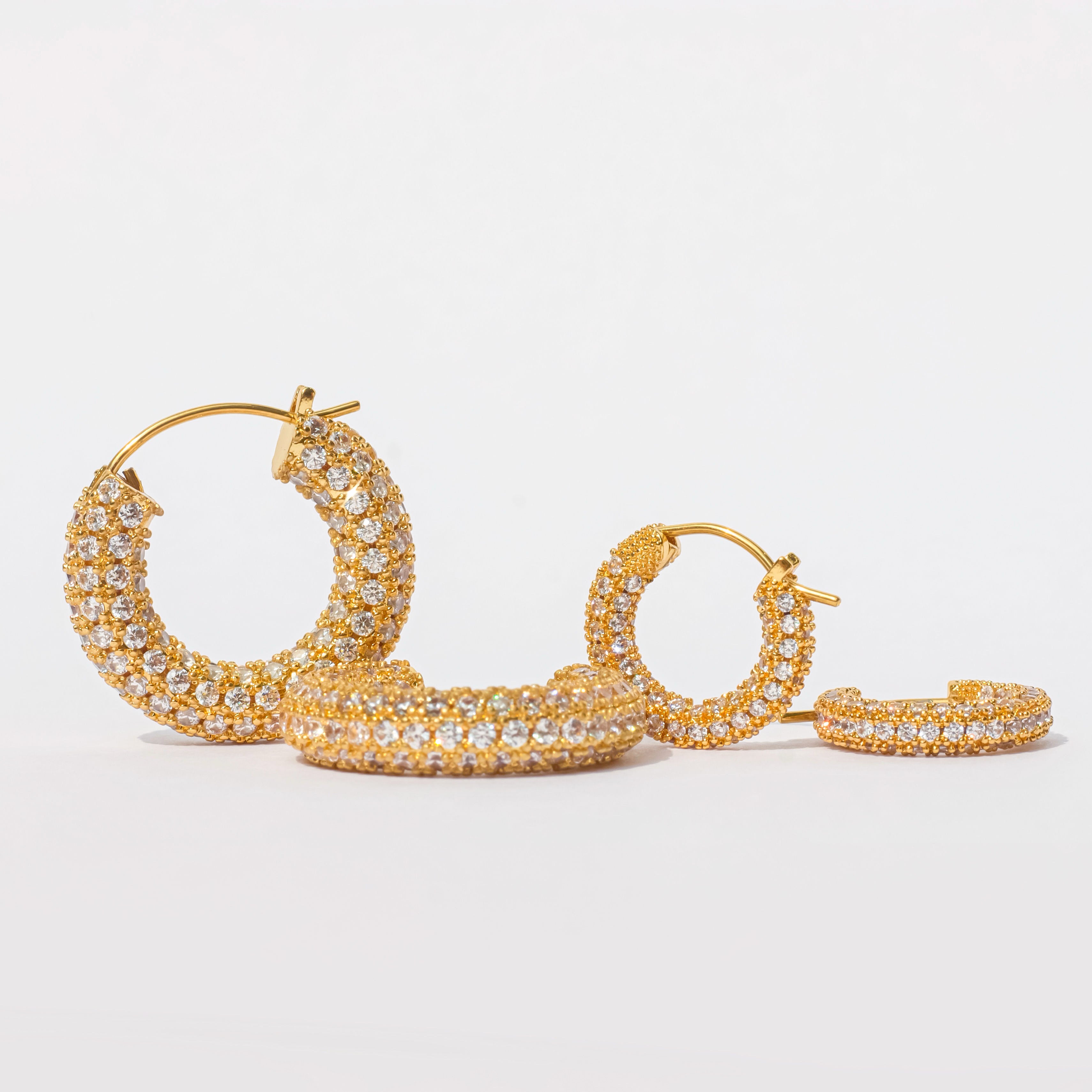 Small Pave Hoops