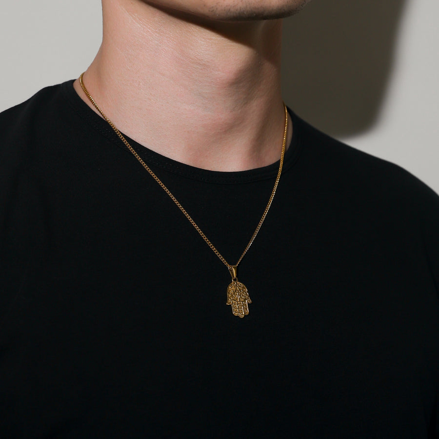 Hamsa Pendant Silver Set