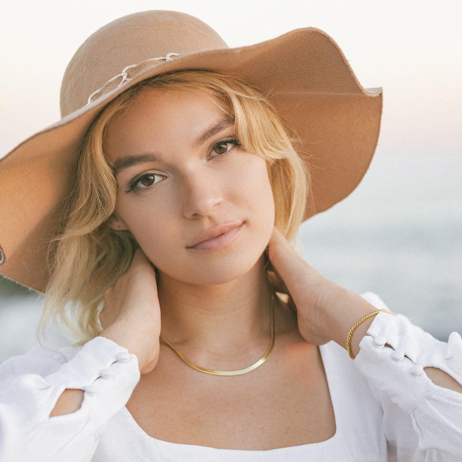 Gold Filled Herringbone Necklace (5761509097638)