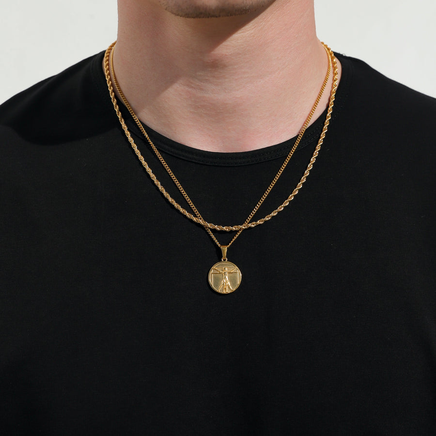 Da Vinci Vitruvian Man Silver Set