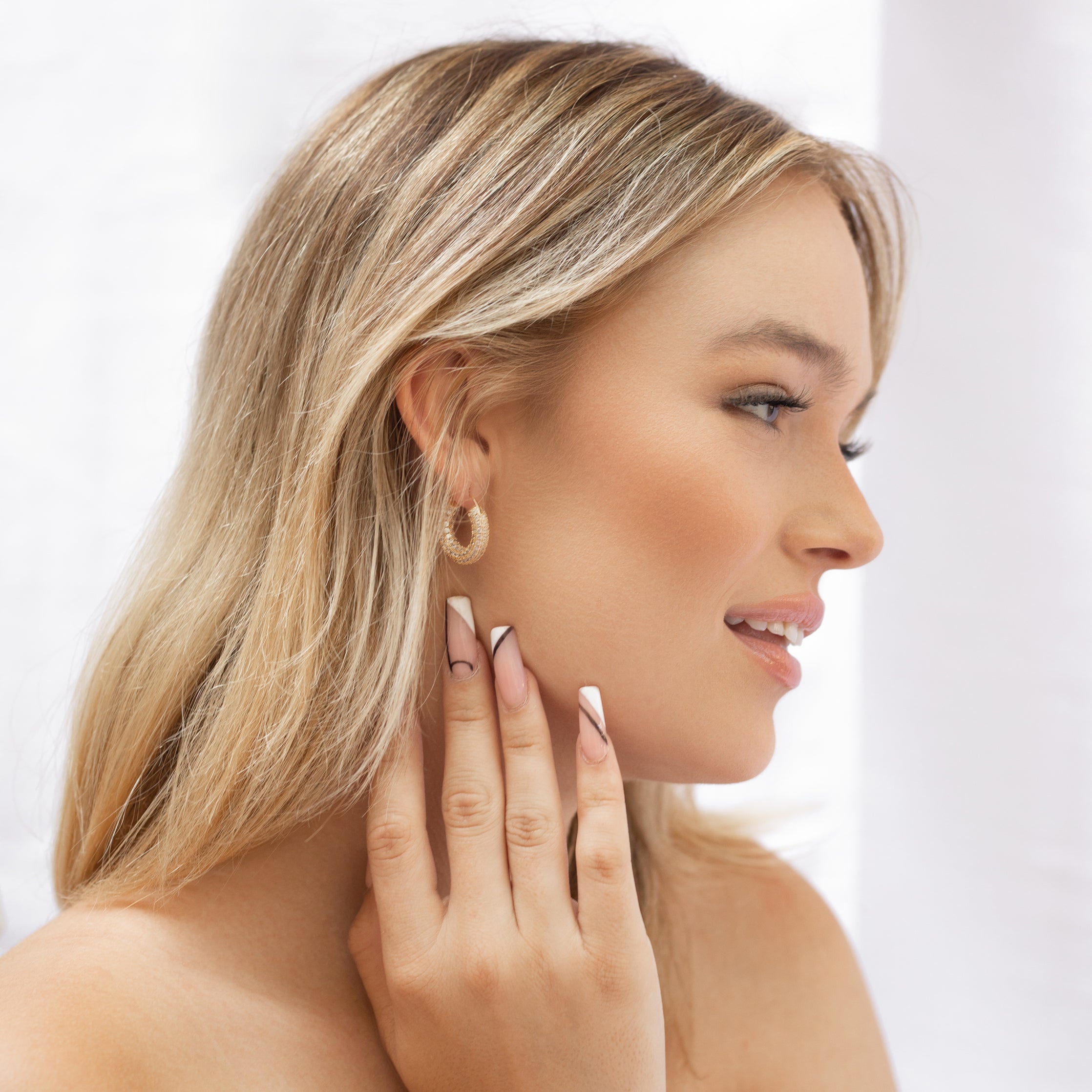 Large Pave Hoops