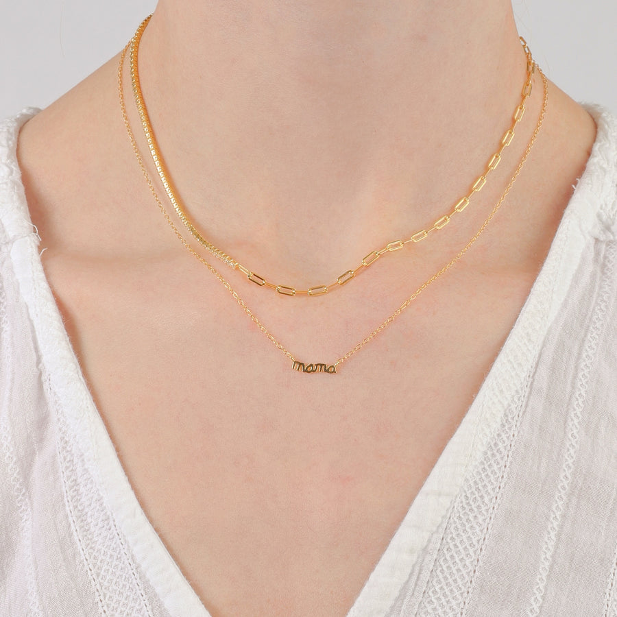 Tennis & Paperclip Chain Necklace