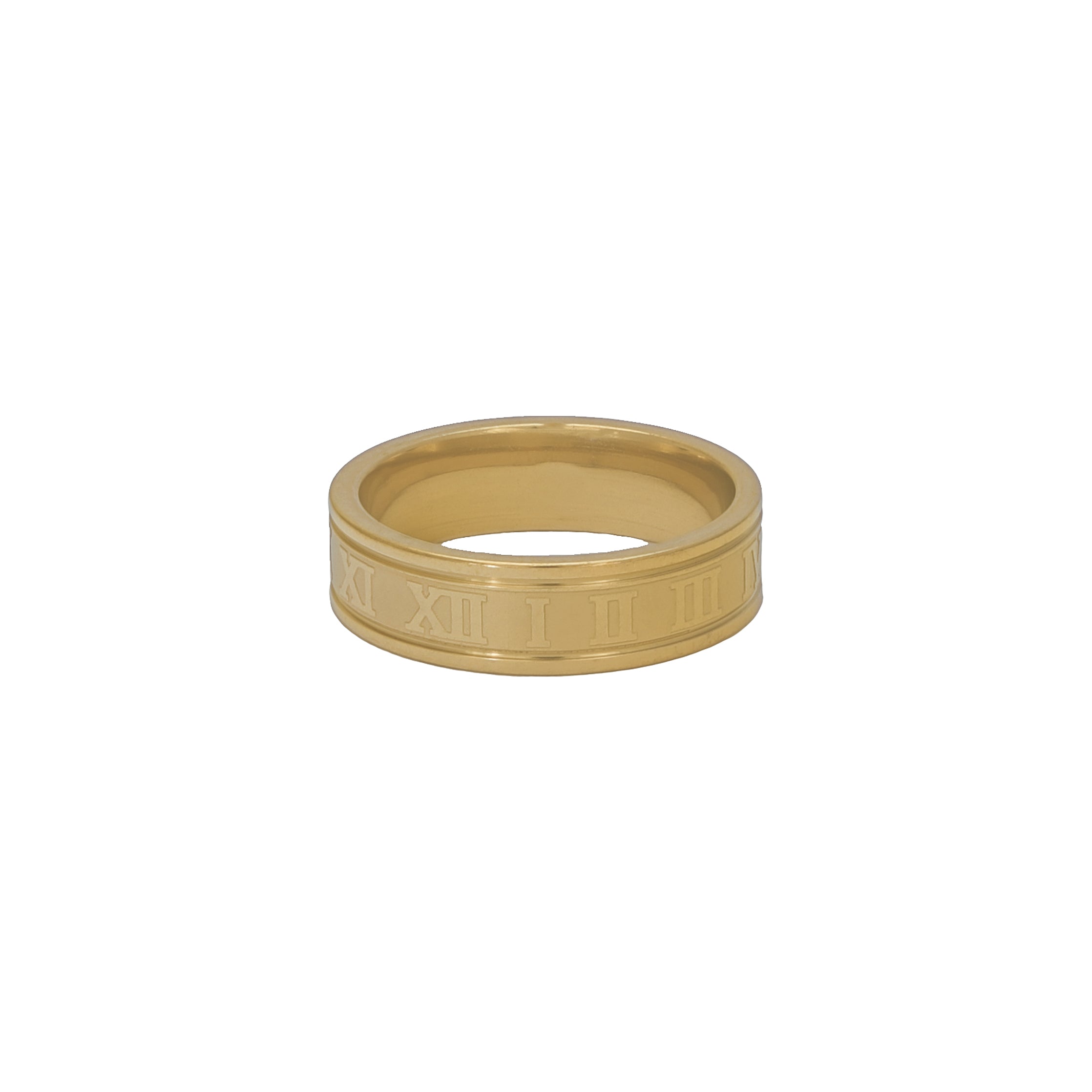 Roman Numeral Ring – Heart Made of Gold