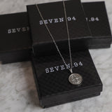 Compass Necklace Silver Set
