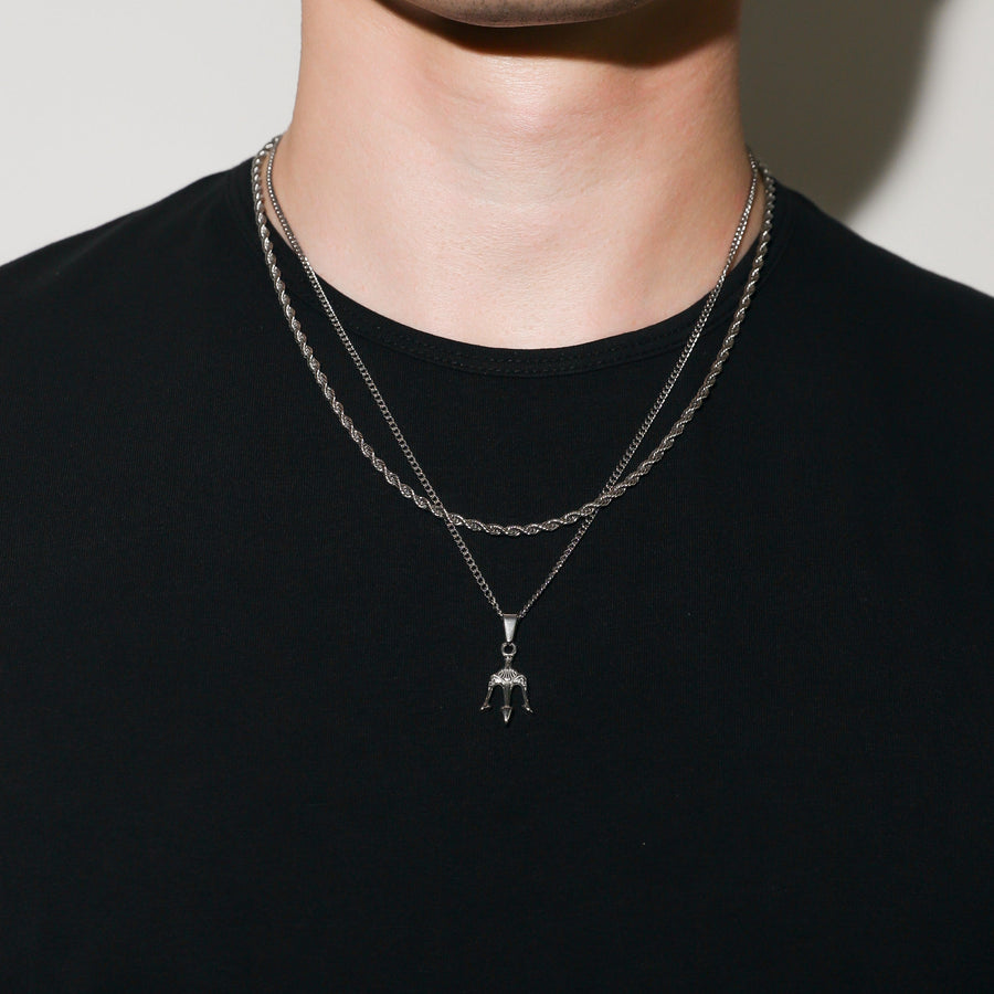 Neptune's Trident Pendant Silver Set